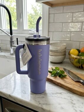 Lululemon Lavender Insulated Travel Mug with Handle